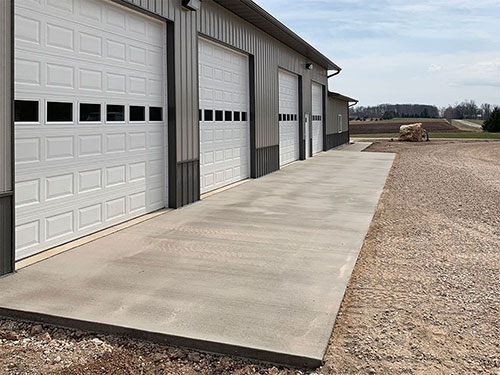 Commercial concrete building approach KSI Construction Wisconsin